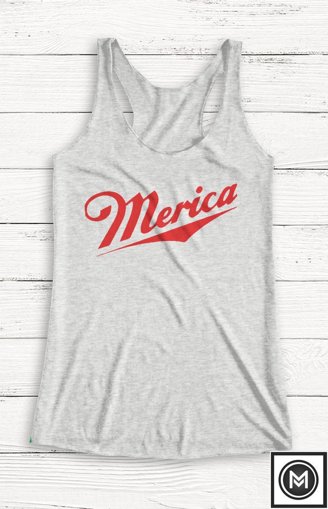 Merica Tank-Top - 4. Juli Shirt Vierte Usa Unabhängigkeit Bier Alkohol Trinken Amerika Grafik T-Shirt von Emtizee