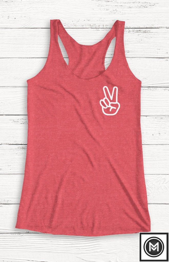 Peace Hand Grafik Racerback Tank Top von Emtizee