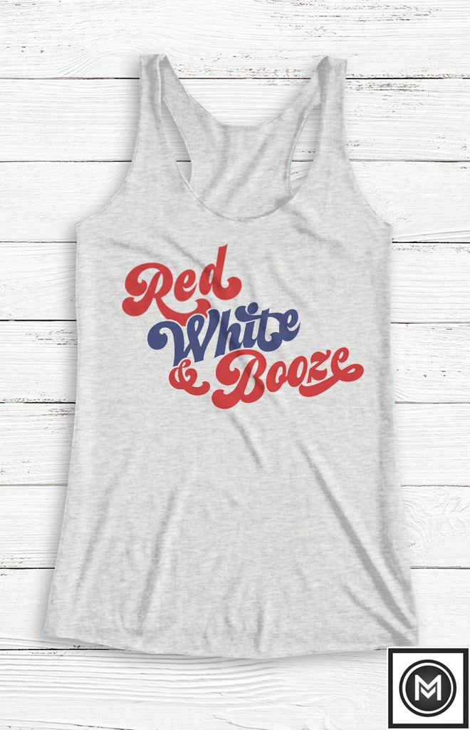 Rot, Weiß Und Schnaps, Tank Top, 4. Juli, Usa Shirt von Emtizee