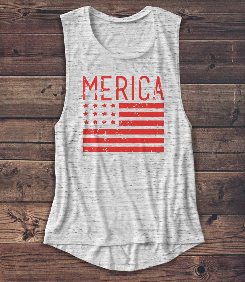 Usa Shirt - Merica Flagge 4. Juli Amerika Unabhängigkeit Muskel Tank Top Patriotisch Alkohol Grafik von Emtizee