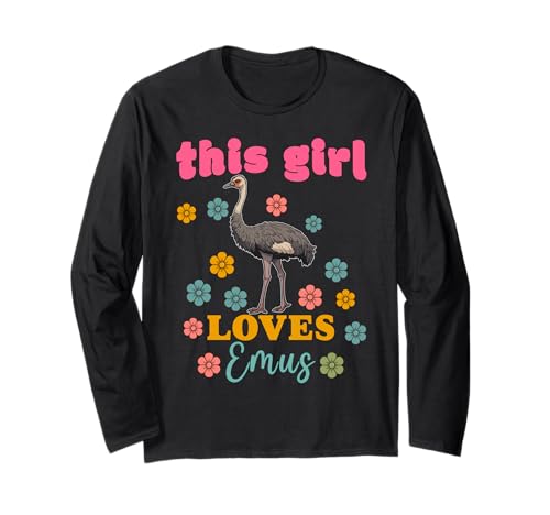 Dieses Mädchen liebt Emus Bird Lustiges Emu-Haustier für Frauen Langarmshirt von Emus Bird Merchandise