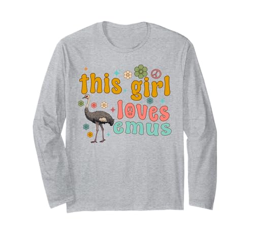 Emus Bird Lustige Frauen Dieses Mädchen liebt Emu-Vogelbeobachtung Langarmshirt von Emus Bird Merchandise