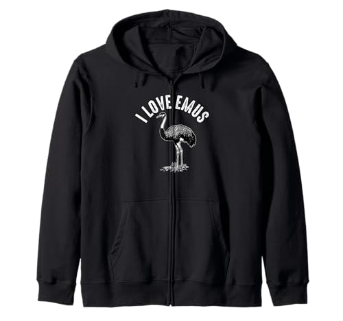 Emus Bird Lustige Herren Damen Ich Liebe Emu Kapuzenjacke von Emus Bird Merchandise