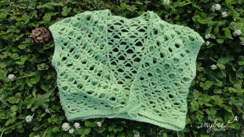 Schöner Gehäkelter Shrug/Bolero/Pullover/Jacke - Damen Lindgrün von EmyBeeCreative