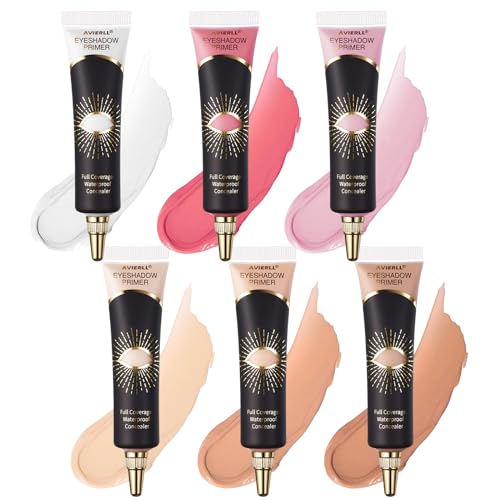 EnMart 6 Stück Glitter Flüssiger Lidschatten, Longwear Waterproof Cream Eyeshadow, Matte Lidschatten Stift, Eyeshadow Primer Schnell Trocknendes Augen-Make-up Für Augen Gesicht Girl Kosmetik Kits von EnMart