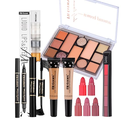 EnMart Make-up-Set Teenager Mädchen, Schminkset Frauen Kosmetische Muttertagsgeschenk, Blush Eyeshadow Powder Paletten Lippenstift Wimperntusche Liquid Eyeliner Pencil Glitter Lidschatten Concealer von EnMart