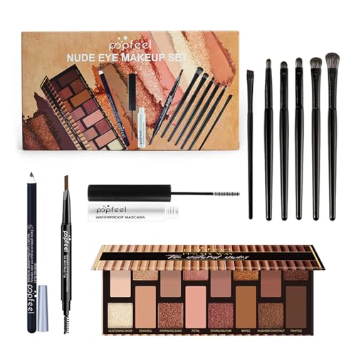 EnMart Professionelles Schminkset, Make-up Sets, Beauty Geschenk Kosmetik Kit mit Lidschatten Make-Up Paletten Eyeliner Wimperntusche Augenbrauenstift Make-Up Pinselsets für zum Reisen und Verschenken von EnMart