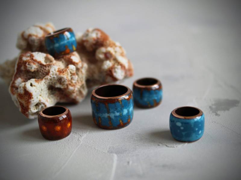 5 Dread Perlen Set/7-15mm Loch/Teal&rost Glas Dreadlock Perlen/Geflochtene Perlen/Kupfer Emaille Perlen/Dreadlock Zubehör/Haarperlen/Dread Zubehör 5 Dread Perlen Set/7-15mm Loch/Teal&rost Glas Dreadlock Perlen/Geflochtene Perlen/Kupfer Emaille Perlen/Dreadlock Zubehör/Haarperlen/Dread Zubehör von EnamelMagic