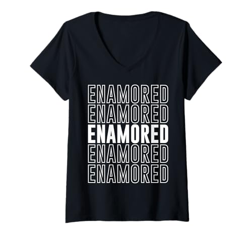 Damen Emailliert T-Shirt mit V-Ausschnitt Damen Emailliert T-Shirt mit V-Ausschnitt von Enamored Apparel