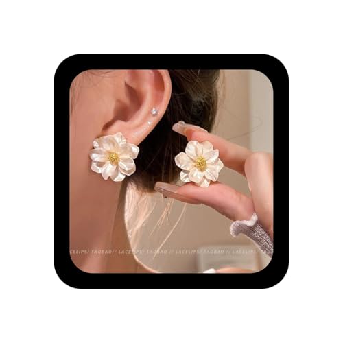 Enautoabs Böhmische Acryl Kamelie Blume Ohrstecker Weiß Kamelie Blume Ohrring Vintage Chunky Floral Ohrringe Hochzeit Blumen Kurze Ohrringe Schmuck Für Frauen von Enautoabs