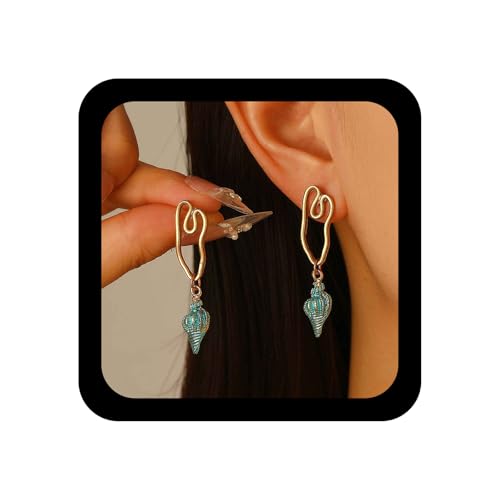 Enautoabs Böhmische Trainer Baumeln Ohrring Unregelmäßig Hohlen Herz Ohrringe Blau Trainer Tropfen Ohrring Vintage Metall Herz Ohrstecker Schmuck Für Frauen von Enautoabs