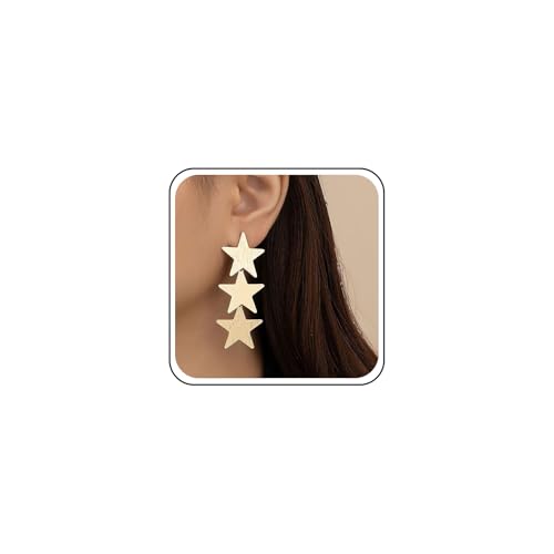 Enautoabs Bohème Stern Quaste Baumeln Ohrring Lange Quaste Stern Tropfen Ohrring Gold Sterne Geometrische Ohrstecker Minimalistische Texturierte Sterne Tropfen Ohrringe Schmuck Für Frauen von Enautoabs