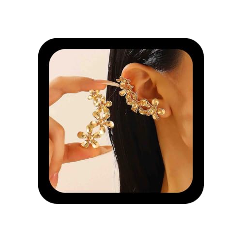 Enautoabs Boho Blume Ohr Manschette Ohrring Gold Blume Kletter Ohrring Metall Blume Ohrstecker Ohrringe Vintage Blumen Ohr Crawler Ohrringe Schmuck Für Frauen 1pcs(rechts) von Enautoabs