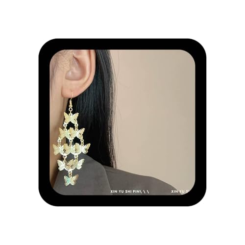 Enautoabs Boho Geschichtet Schmetterling Baumeln Ohrring Gold Schmetterling Lange Tropfen Ohrring Vintage Schmetterlinge Quaste Ohrringe Schmetterlinge Kronleuchter Cluster Ohrringe Schmuck Für Frauen von Enautoabs