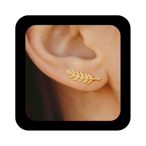 Enautoabs Boho Gold Blatt Ohrstecker Ohrringe Minimalistisch Olivenblätter Ohrring Olivzweig Ohrstecker Ohrschmuck Für Frauen von Enautoabs