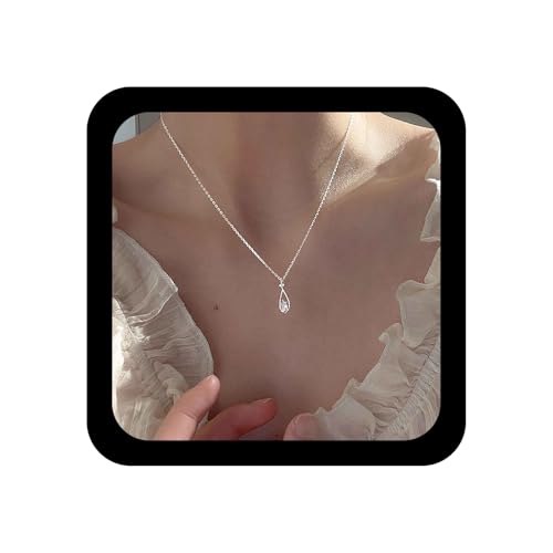Enautoabs Boho Kristall Hohlen Tränen Halskette Silber Strass Anhänger Halskette Vintage Cz Tränen Choker Halsketten Funkelnden Kristall Wassertropfen Kette Halsketten Schmuck Für Frauen von Enautoabs