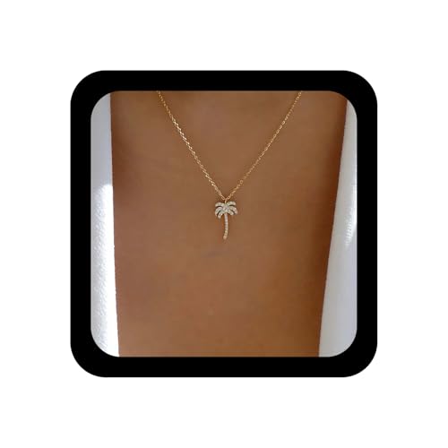 Enautoabs Boho Kristall Palme Halskette Kristall Palme Anhänger Halsketten Gold Strass Choker Halskette Vintage Pave Tropischen Baum Halsketten Schmuck Für Frauen von Enautoabs