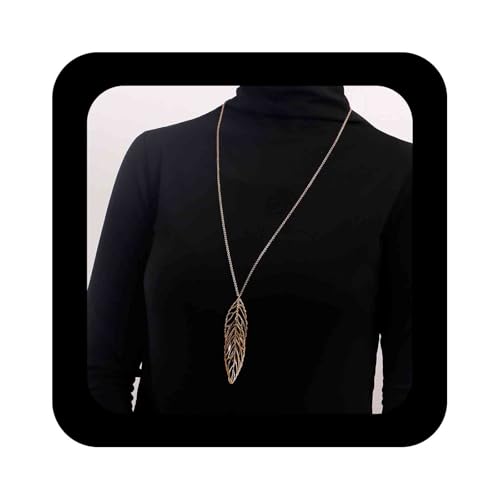 Enautoabs Boho Lange Blatt Anhänger Halskette Gold Filigran Blatt Halskette Choker Blatt Pullover Halskette Kette Blatt Y Form Halskette Schmuck Für Frauen von Enautoabs