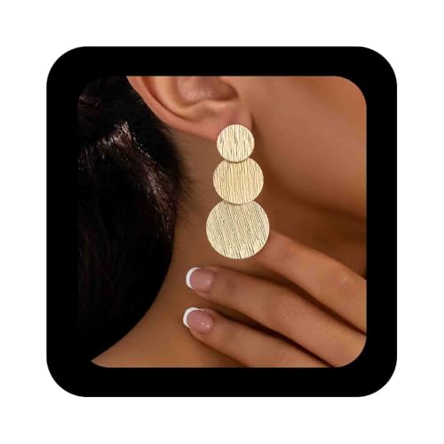 Enautoabs Boho Plattiert Gold Scheibe Baumeln Tropfen Ohrringe Große Runde Scheibe Ohrringe Geometrische Münze Aussage Ohrring Schmuck Für Frauen von Enautoabs