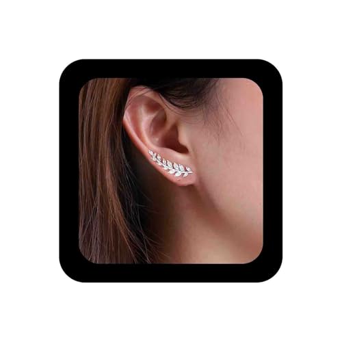 Enautoabs Boho Silber Kristall Blatt Ohrstecker Ohrringe Minimalistisch Cz Olivenblätter Ohrring Olivenzweig Ohrstecker Schmuck Für Frauen von Enautoabs