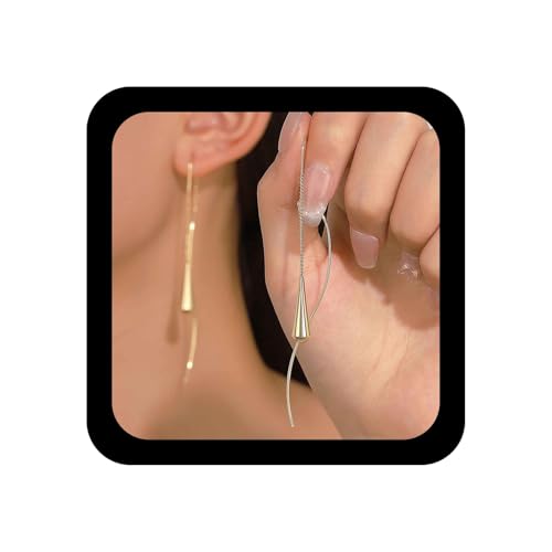 Enautoabs Boho Tropfen Quaste Baumeln Ohrring Gold Tropfen Link Tropfen Ohrring Tropfen Durch Einfädler Ohrringe Vintage Quaste Kette Ohrringe Schmuck Für Frauen von Enautoabs