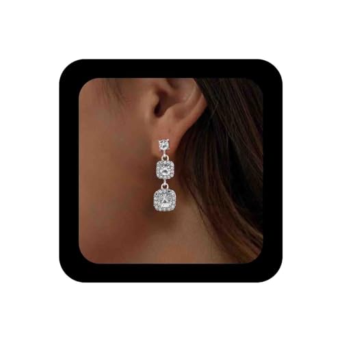 Enautoabs Cubic-Zirconia Ohrringe Baumeln Silber Kristall Ohrringe Rhienstein Hochzeit Ohrring Cz Solitär Ohrring Schmuck Für Frauen von Enautoabs