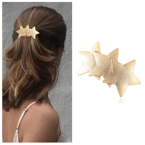 Enautoabs Französische Metall Haarspange Für Frauen Goldstern Haarspange Kopfbedeckung Großer Stern Geometrische Haarspangen Sternform Haarspange Pferdeschwanzhalter Haarspange Dekoratives von Enautoabs