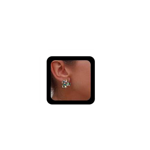 Enautoabs Funkelnder Würfel Österreichischer Kristall Ohrringe Regenbogenkristall Cluster Ohrstecker Strass Würfel Ohrstecker Ohrring Großer Strass Geometrischer Ohrstecker Schmuck Für Frauen von Enautoabs