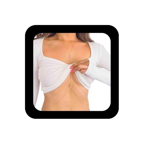 Enautoabs Gold Kristall Körper Ketten Für Frauen Geschichtet Cz Bauch Taille Kette Halskette Sommer Strand Bikini Körperschmuck von Enautoabs