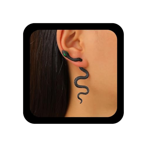 Enautoabs Gothic Schlange Ohrstecker Schwarze Schlange Tropfen Ohrring Gothic Spooky Schlangen Lange Ohrringe Vintage Übertrieben Schlangen Baumeln Ohrringe Schmuck Für Frauen von Enautoabs