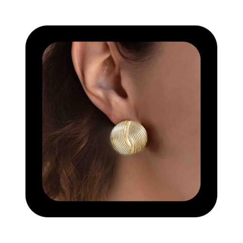 Enautoabs Große Goldene Runde Ohrstecker Ohrringe Klobige Scheibe Gehämmert Ohrringe Metall Münze Ohrring Scheibe Knopf Ohrring Schmuck Für Frauen von Enautoabs