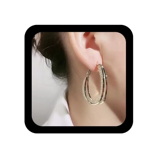 Enautoabs Großer Tropfen Ohrring Gold Oval Kreis Baumeln Ohrring Tropfen Oval Ohrringe Funkelnde Hohle Reifen Ohrringe Schmuck Für Frauen von Enautoabs