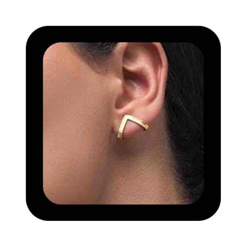 Enautoabs Minimalistische Geometrische Ohrstecker Goldklauen-Ohrstecker V-Form Manschetten-Ohrstecker Geometrische Dreieck-Ohrringe Schmuck Für Frauen von Enautoabs