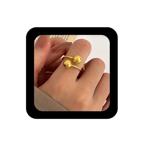Enautoabs Minimalistische Goldkugel Statement Ring Metallkugeln Offener Ring Geometrische Kugel Finger Wrap Ringe Runde Perle Kugeln Manschette Ringe Schmuck Für Frauen von Enautoabs
