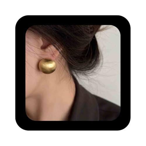 Enautoabs Minimalistische Halbe Kugel Ohrstecker Gold Gebürstet Kugel Ohrringe Metall Runde Kugel Form Ohrringe Große Kugel Kuppel Ohrringe Schmuck Für Frauen von Enautoabs