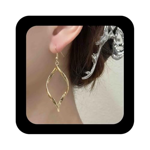Enautoabs Minimalistische Hohle Geometrische Ohrringe Gold Lineare Wirbel Draht Ohrringe Metall Verdreht Tropfen Ohrring Schmuck Für Frauen von Enautoabs