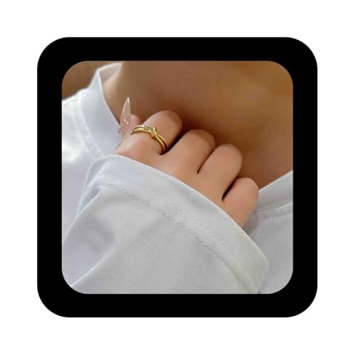 Enautoabs Minimalistischer Vergoldeter Offener Ring Einfacher Liebesknoten Ring Verstellbare Finger Manschettenringe Schmuck Für Frauen von Enautoabs