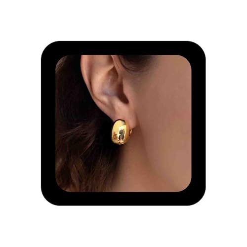 Enautoabs Polierte Kugel Ohrringe Ovale Kugel Ohrring Gold Klobig Reif Ohrringe Minimalistisch Plated Kuppel Tropfen Ohrring Schmuck Für Frauen von Enautoabs