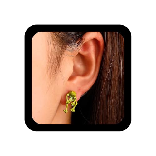 Enautoabs Punk Frosch Ohrstecker Grüner Frosch Kurzer Ohrring Süße Kleine Frösche Geformte Ohrringe Vintage Frösche Tiere Ohrringe Schmuck Für Frauen von Enautoabs