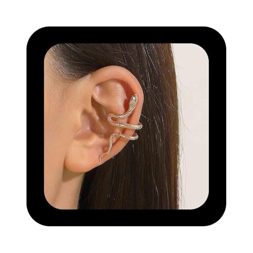 Enautoabs Punk Schlange Manschettenohrring Vergoldet Schlange Knorpelmanschette Ohrring Schlangenmanschette Clip Ohrring Gothic Schlange No Piercing Ohrring Tier Ohrring Schmuck Für Frauen von Enautoabs