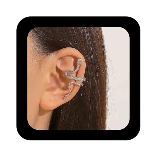 Enautoabs Punk Schlange Manschettenohrring Versilbert Schlange Knorpel Manschettenohrring Schlangenmanschette Clip Ohrring Gothic Schlange No Piercing Ohrring Tier Ohrring Schmuck Für Frauen von Enautoabs