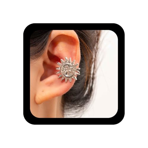 Enautoabs Punk Sonne Ohr Manschette Ohrring Silber Sonne Hoop Ohrring Vintage Nicht Piercing Ohrringe Winzige Sunburst Manschette Wickeln Ohrringe Schmuck Für Frauen von Enautoabs