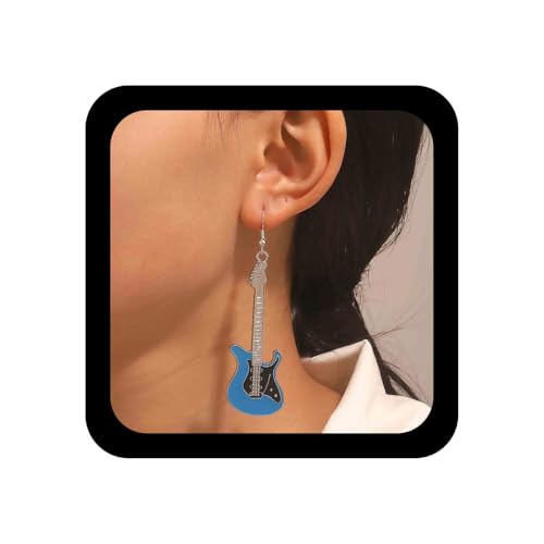 Enautoabs Punkgitarre Ohrring Buckelgitarre Tropfenohrring Bass E-Gitarre Ohrringe Vintage Punk Musik Gitarren Ohrringe Schmuck Für Frauen von Enautoabs