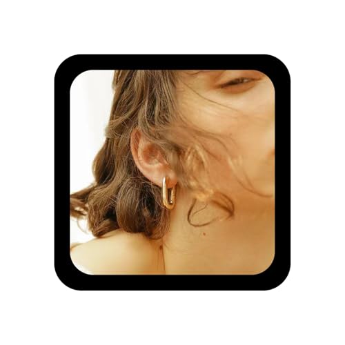 Enautoabs Quadratischer Reifen Ohrring Gold Quadratischer Reifen Ohrring Kleine Quadrate Huggie Geometrische Ohrringe Vintage Hohl Baumeln Ohrringe Schmuck Für Frauen von Enautoabs