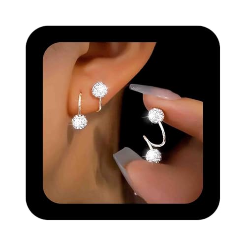 Enautoabs Silberne Gepflasterte Kristallkugel Ohrringe Funkelnde Strasssteine Doppelte Kugel Ohrstecker Disco Perlen Ohrstecker Schmuck Für Frauen Enautoabs Silberne Gepflasterte Kristallkugel Ohrringe Funkelnde Strasssteine Doppelte Kugel Ohrstecker Disco Perlen Ohrstecker Schmuck Für Frauen von Enautoabs