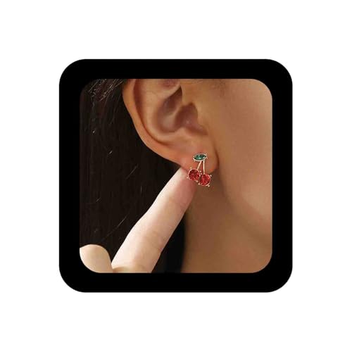 Enautoabs Süße Rote Kristall Kirsche Obst Ohrringe Cz Obst Korb Ohrringe Strass Kirsche Ohrstecker Schmuck Für Frauen von Enautoabs