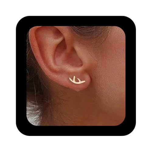 Enautoabs Vergoldete Hirschgeweih Ohrstecker Ohrringe Hirschgeweih Ohrringe Niedlich Geweih Hirsch Tier Ohrclimber Ohrschmuck Für Frauen von Enautoabs