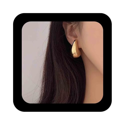 Enautoabs Vergoldete Klobige Tropfen Ohrringe Große Polierte Tropfen Ohrstecker Metall Dicke Tropfen Ohrringe Klobige Angabe Ohrring Schmuck Für Frauen von Enautoabs