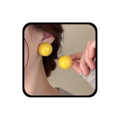 Enautoabs Vintage Candy Farbe Kugel Ohrringe Gemischt Runde Nachahmung Perle Ohrringe Multi Farbe Runde Kugel Ohrringe Große Kugel Perle Ohrstecker Ohrringe Gelbe Kugel Aussage Ohrringe Schmuck von Enautoabs