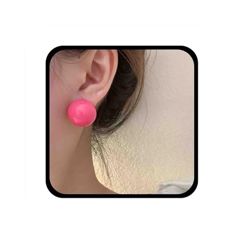 Enautoabs Vintage Candy Farbe Kugel Ohrringe Gemischt Runde Nachahmung Perle Ohrringe Multi Farbe Runde Kugel Ohrringe Große Kugel Perle Ohrstecker Ohrringe Rosa Kugel Aussage Ohrringe Schmuck von Enautoabs